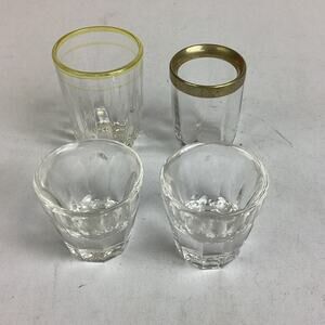 Set Of 2 Anchor Hocking Shot Glasses & 2 Other Shot Glasses